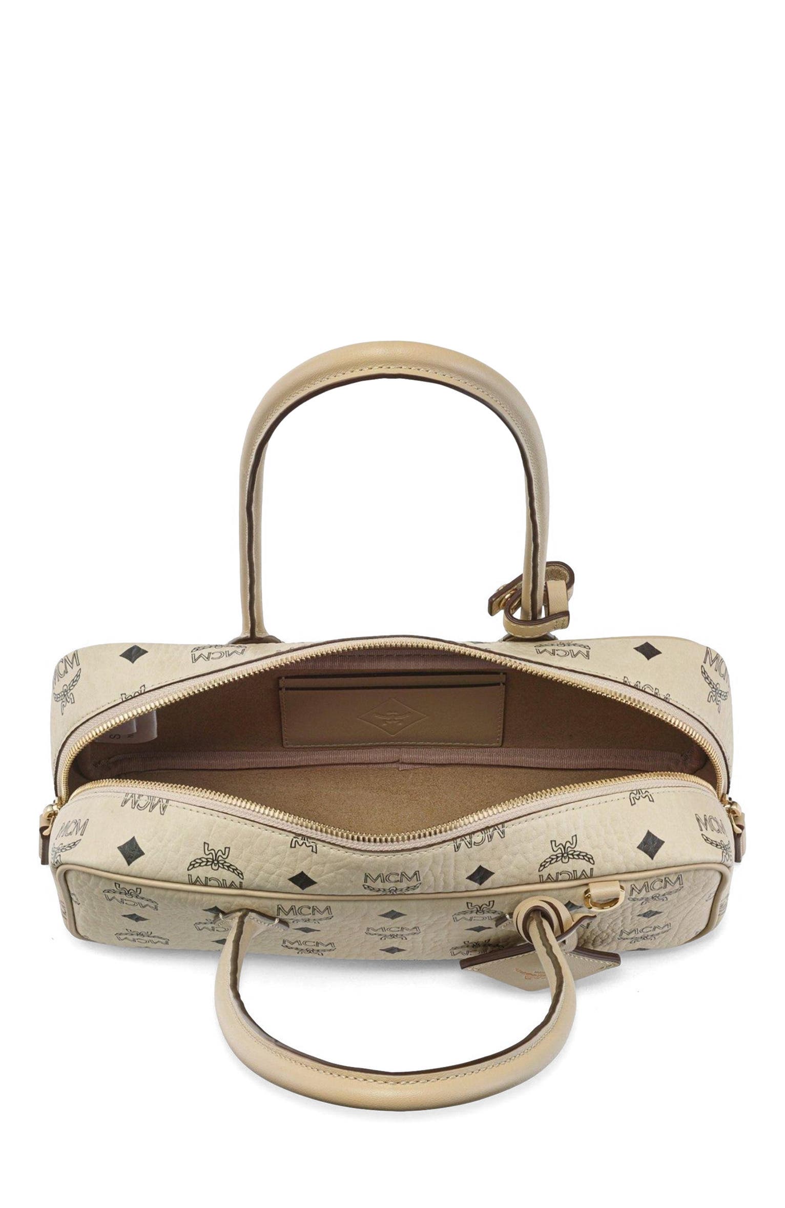 Small Aren East West Shoulder Bag in Visetos, Alternate, color, Beige