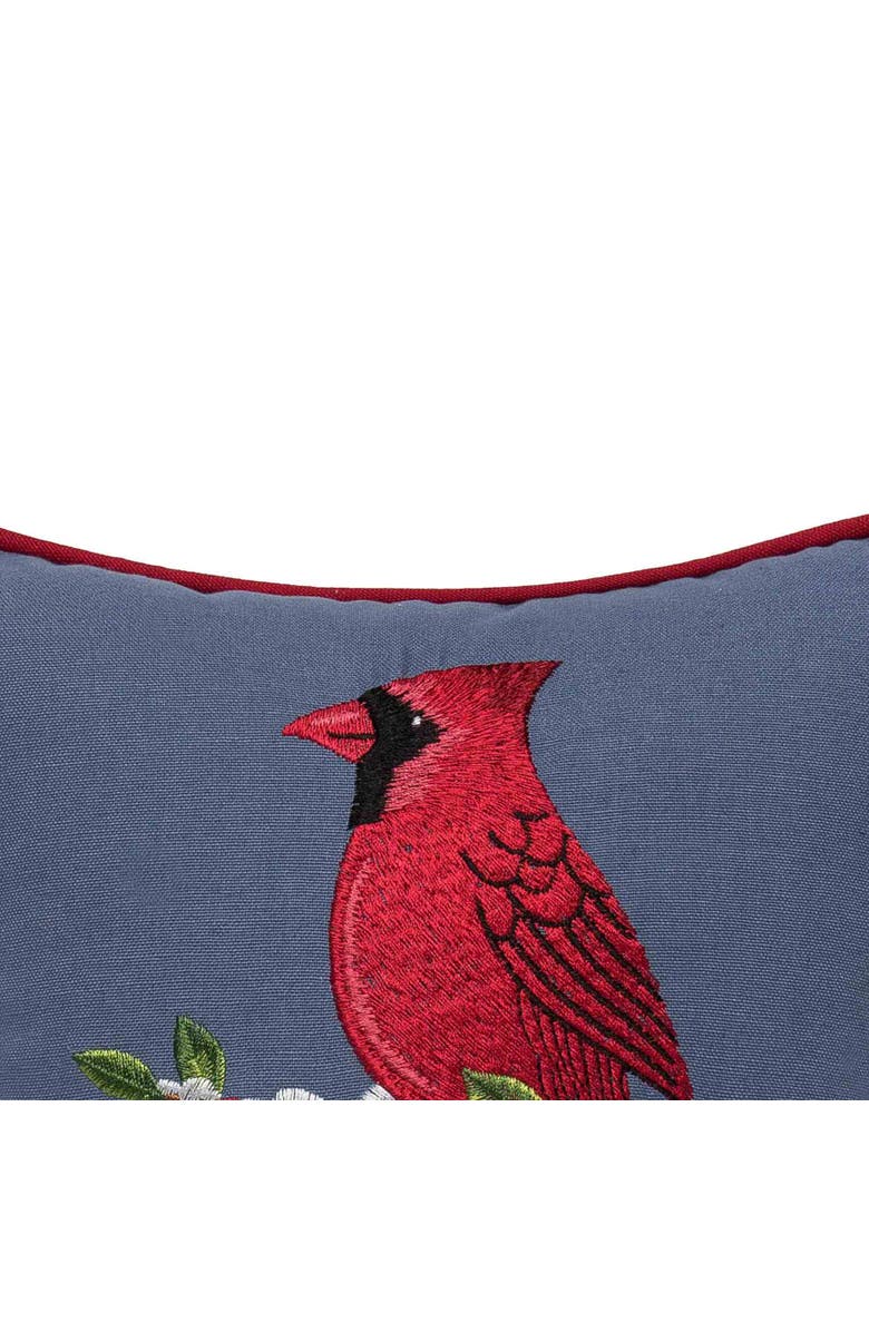 C&F Home Cardinal on Snowy Branch Cotton Blend Christmas Mini Accent Pillow 10" x 10", Alternate, color, Red