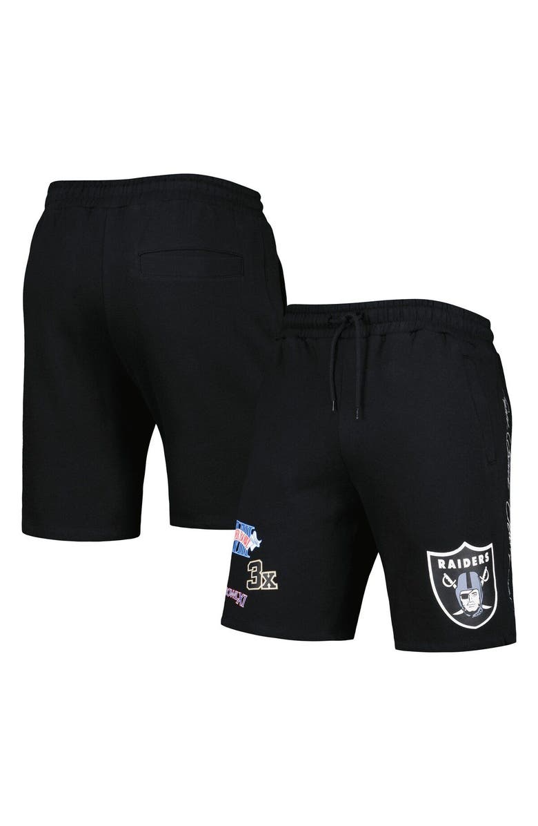 New Era Men's New Era Black Las Vegas Raiders Historic Champs Shorts, Main, color, 