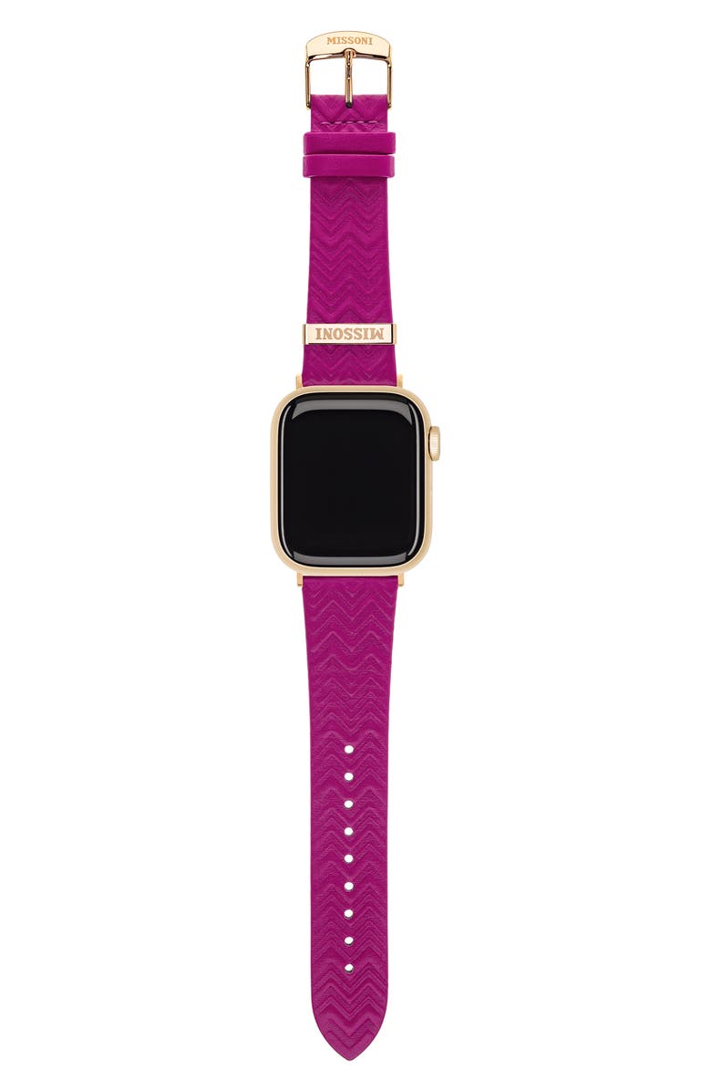 Missoni Zigzag 22mm Embossed Leather Apple Watch<sup>®</sup> Watchband, Alternate, color, 