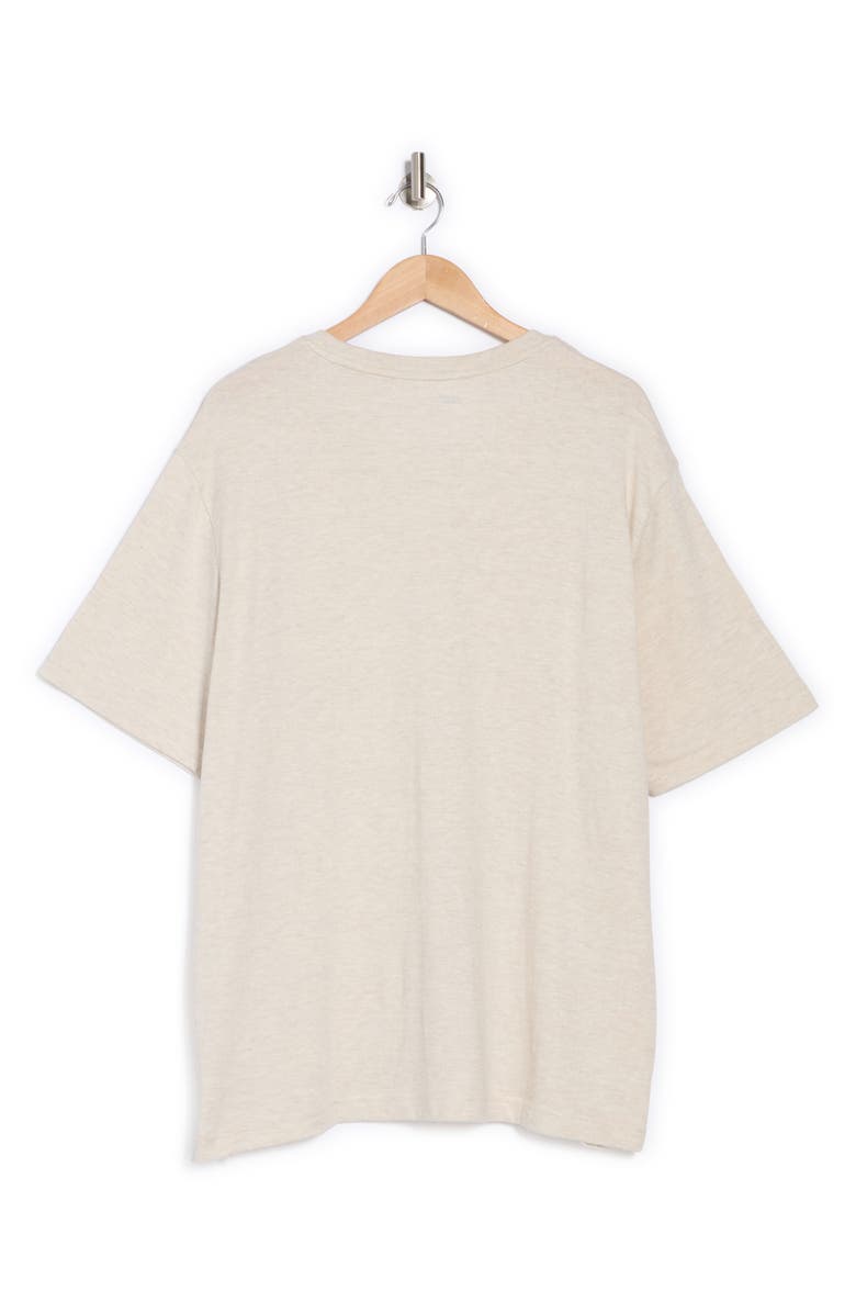 NORDSTROM RACK Cotton & Linen Blend Notch Neck Tee, Alternate, color, Oatmeal Heather
