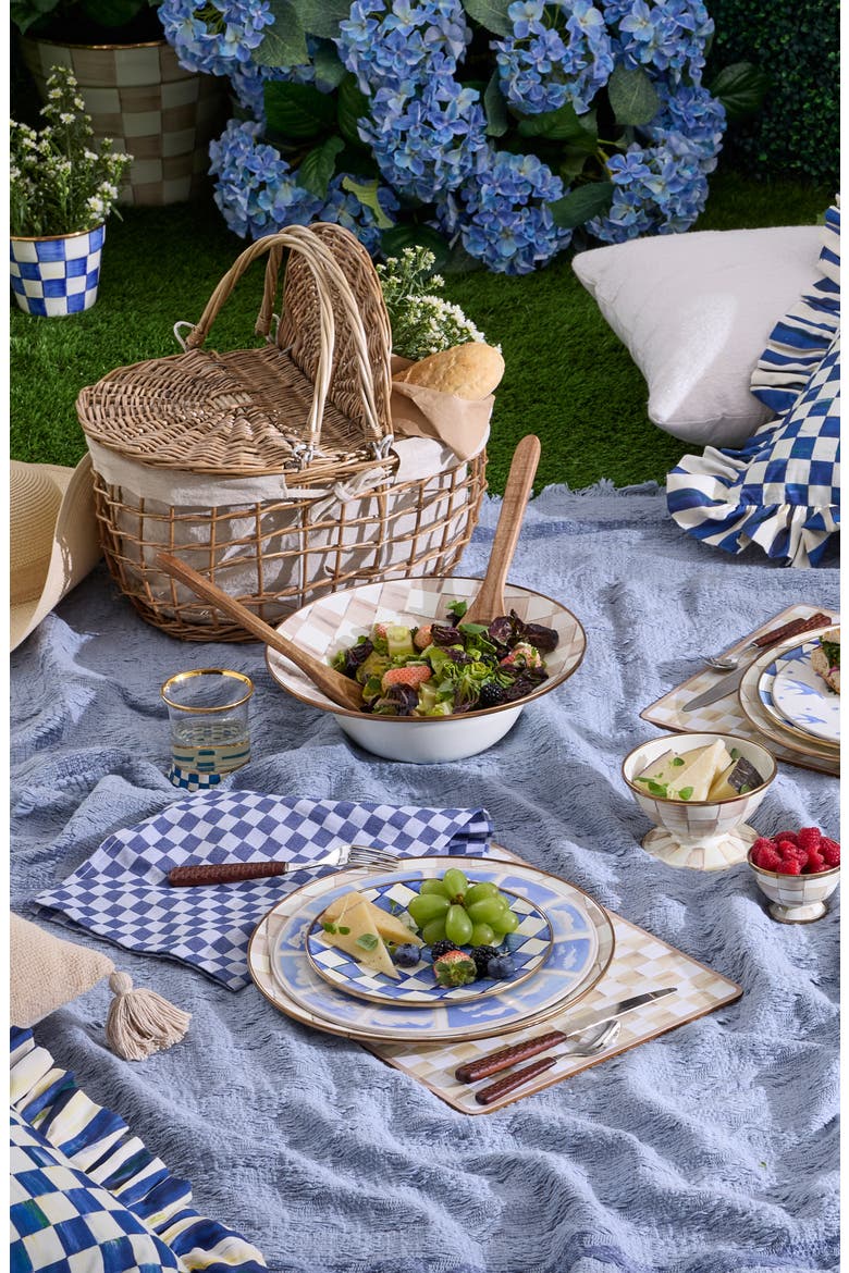 Mocha Check Salad Serving Set, Alternate, color, BEIGE/WHITE