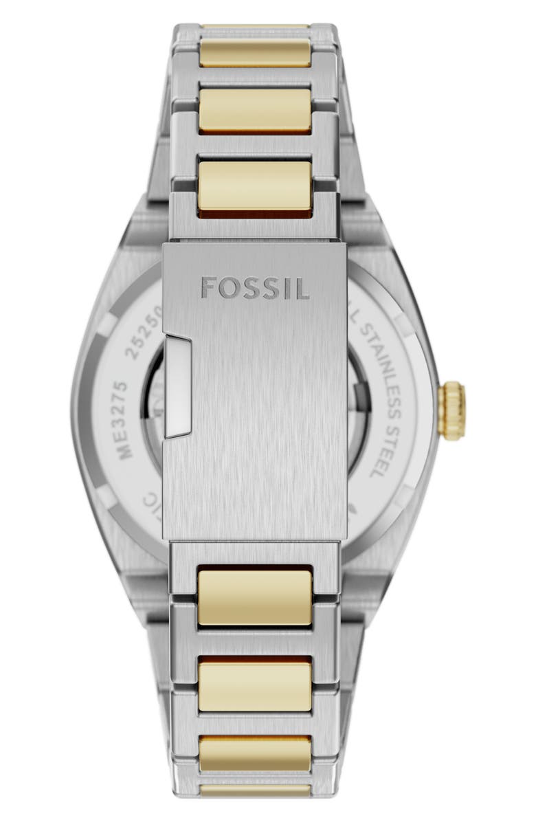 Fossil Everett Automatic Bracelet Watch, 42mm, Alternate, color, Two Tone/ Blue