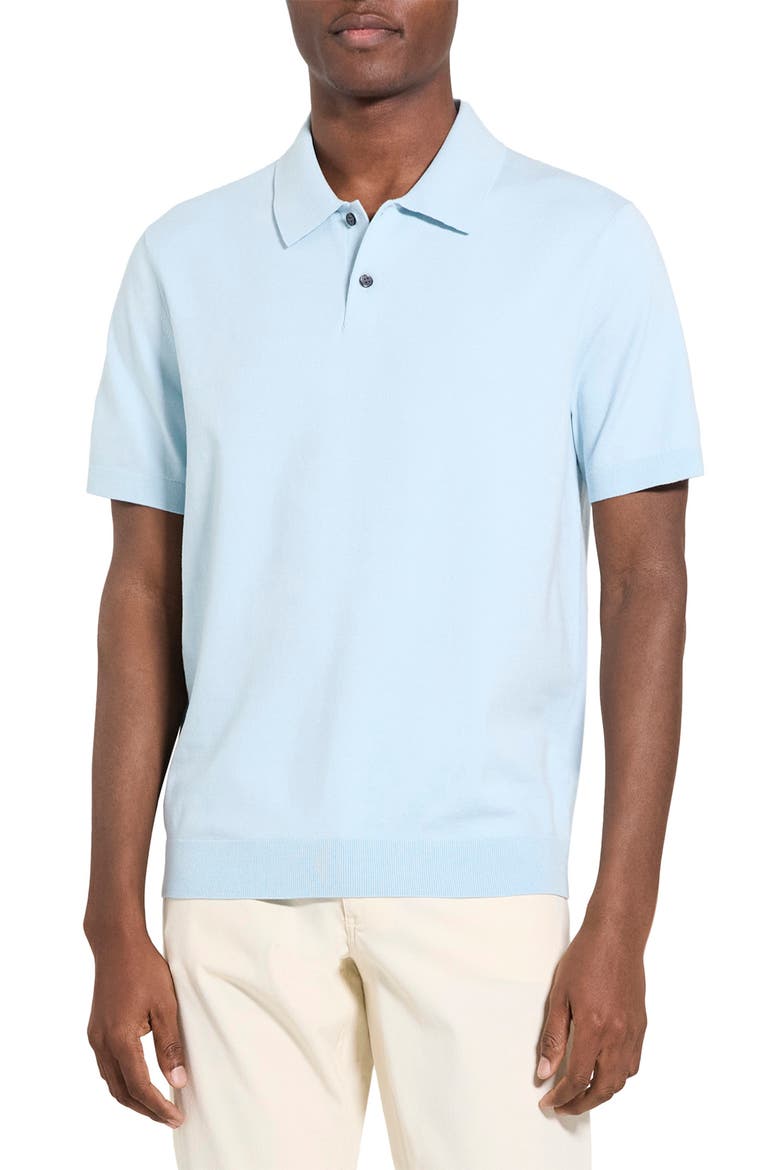 Soris Knit Polo, Main, color, LIGHT OCEAN AIR