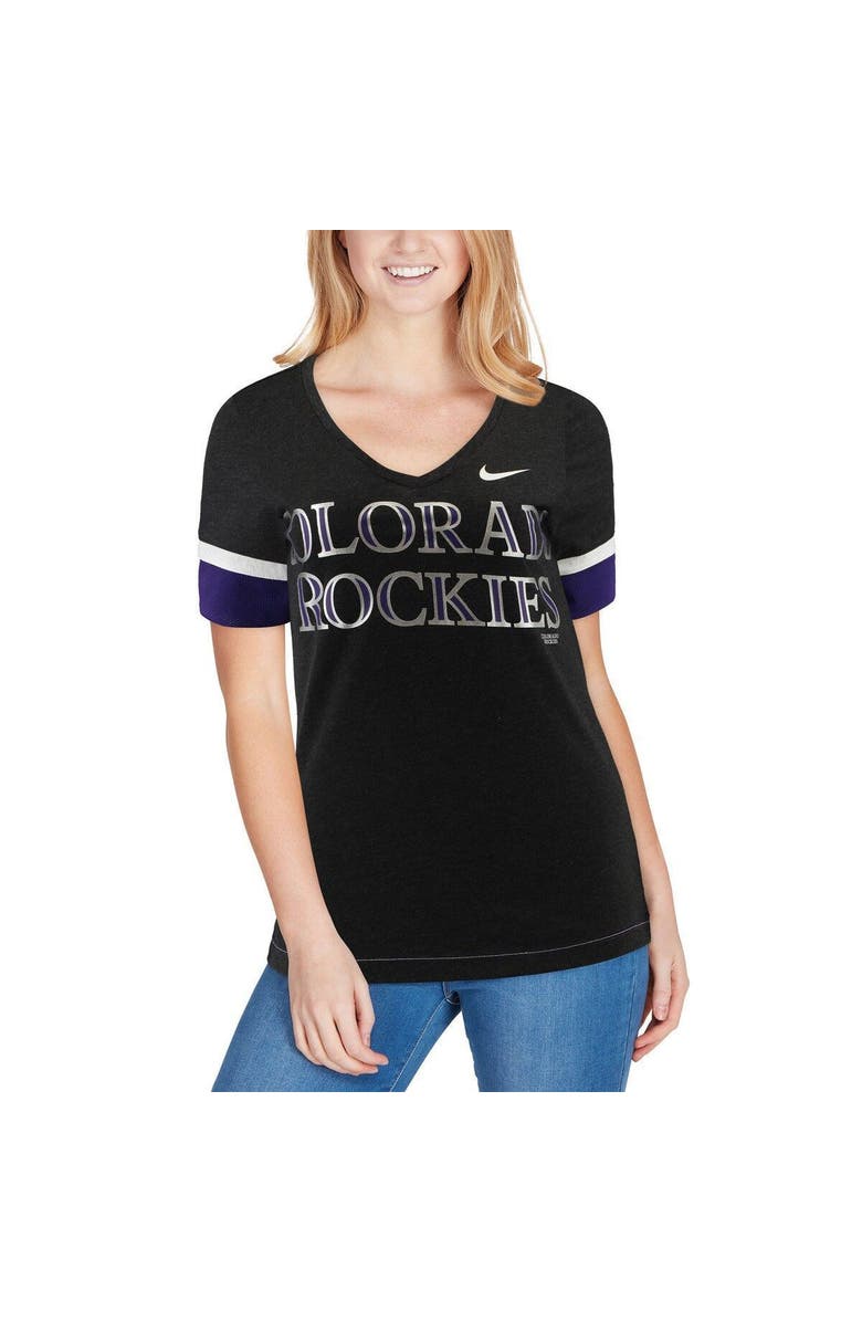 Nike Women's Nike Black Colorado Rockies Mesh V-Neck T-Shirt, Alternate, color,