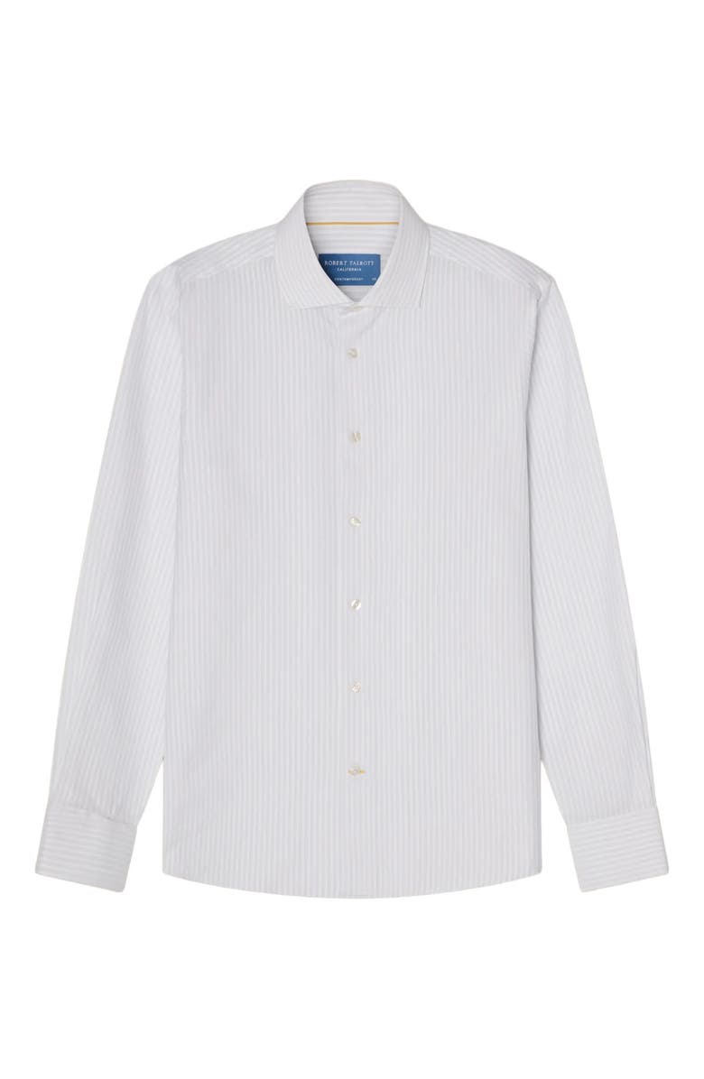 Robert Talbott Reynolds Dobby Stripe Contemporary Fit Shirt, Alternate, color, Pale Gray
