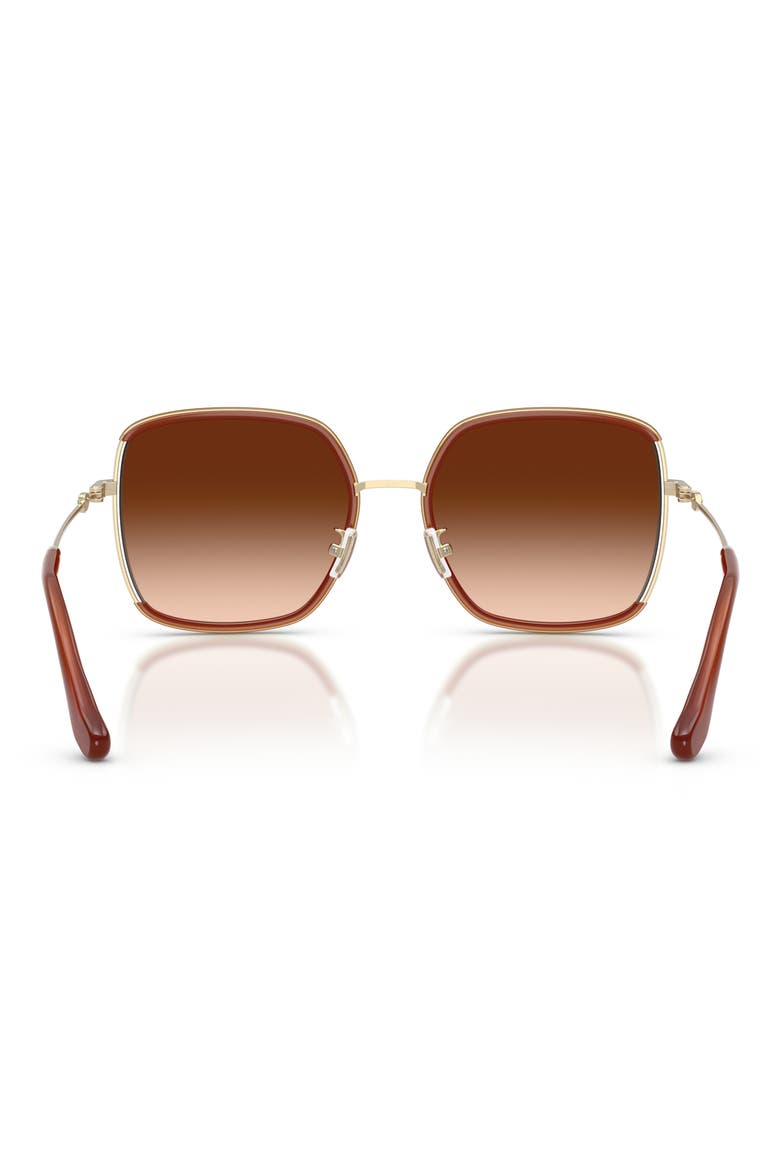58mm Gradient Square Sunglasses, Alternate, color, SHINY LIGHT GOLD/ BROWN