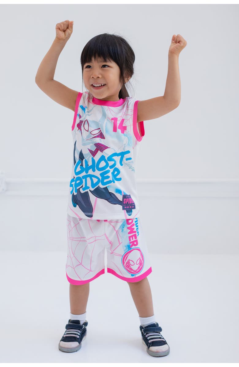 Marvel Ghost-Spider Spider-Man Athletic Tank Top & Shorts Set, Alternate, color, White