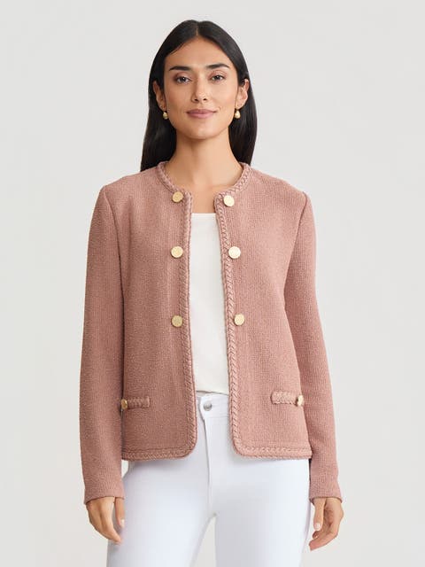 Relaxed Lightweight Soft Tweed Knit Jacket