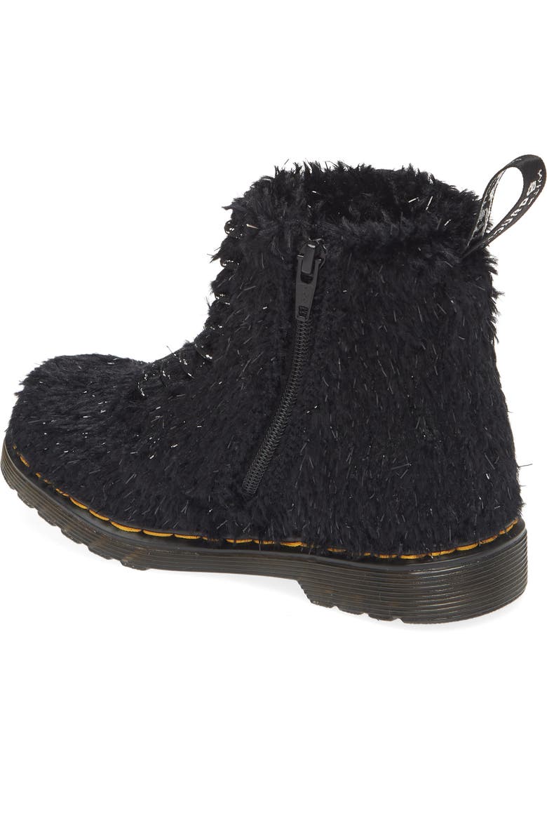 Dr. Martens Kids' 1460 Tinsel Faux Fur Boot, Alternate, color,
