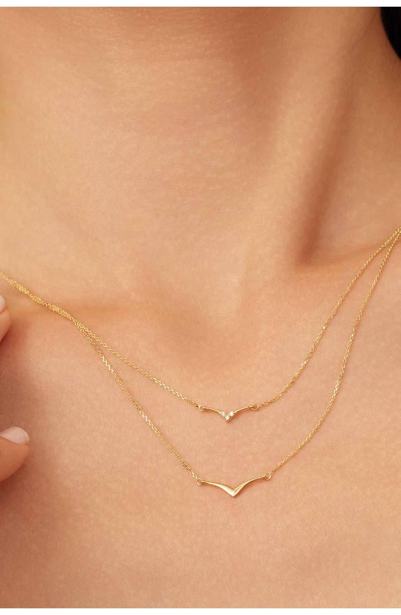 Oradina 14K Yellow Gold Fly High Layered Pendant Necklace, Alternate, color, Yellow Gold