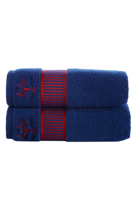 Fancy Border 2-Pack Turkish Cotton Bath Towels