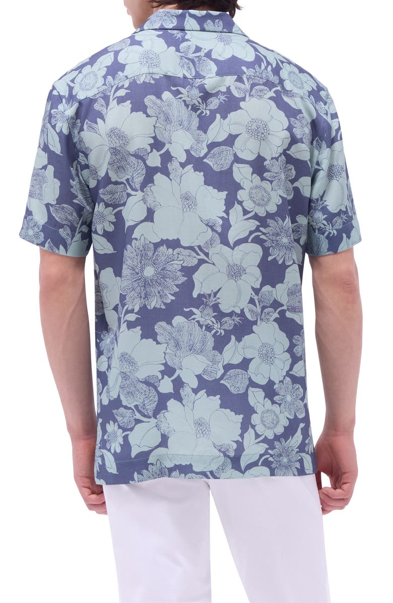 Bugatchi Jackson Floral Lyocell Camp Shirt, Alternate, color, Mint
