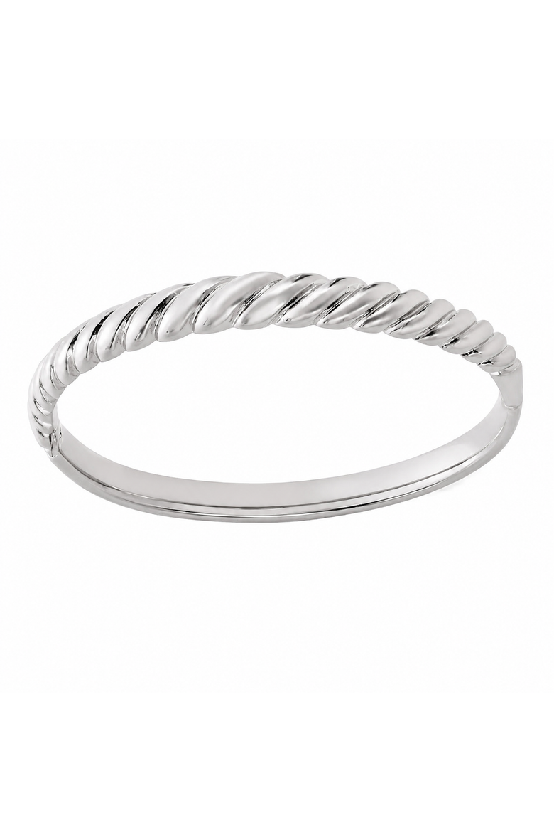 Jovi Ribbed Hinged Bracelet, Alternate, color, Silver