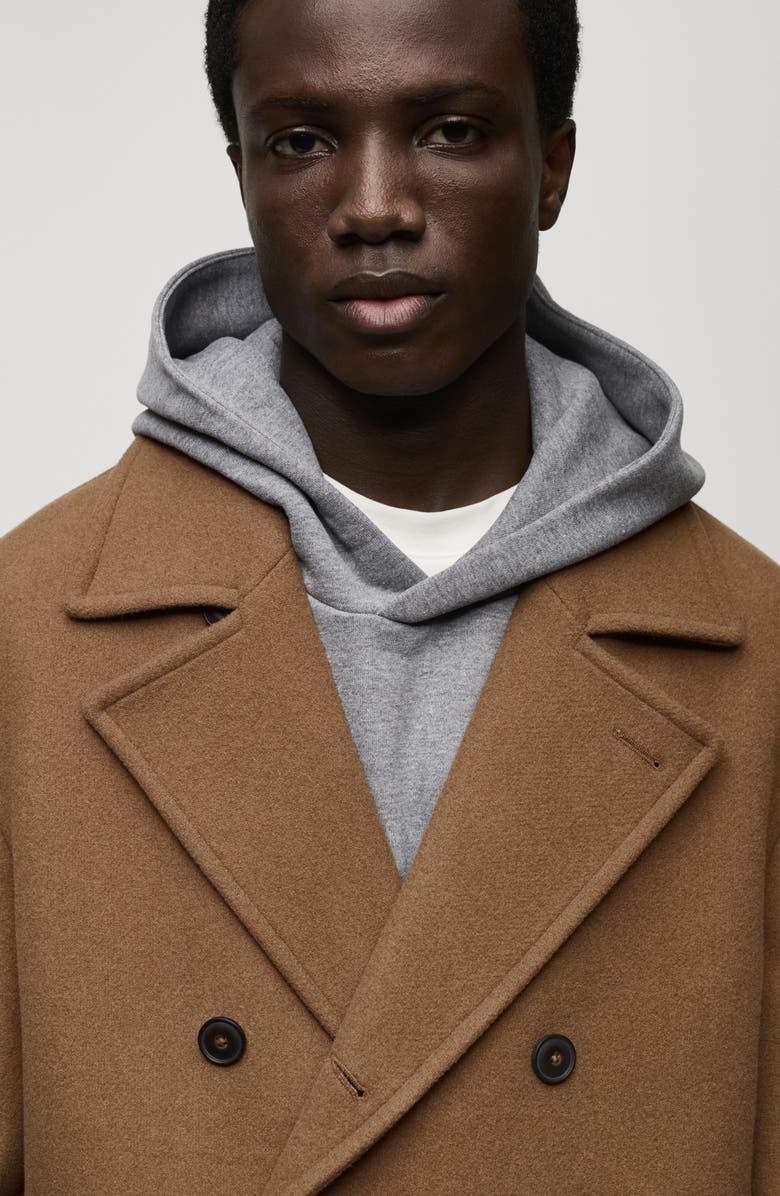 MANGO Wool Blend Peacoat, Alternate, color, 