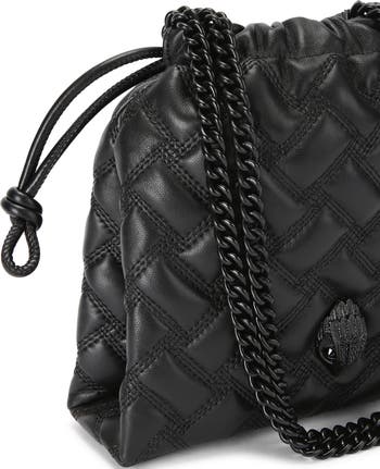 Small Kensington Drench Quilted Leather Drawstring Crossbody Bag