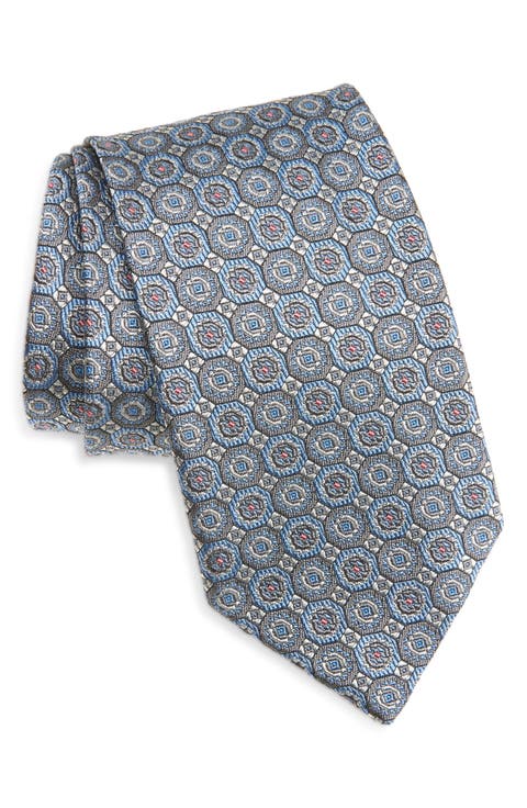 Geometric Silk Blend Tie