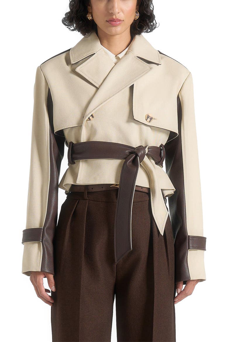 Lelia Cropped Gabardine Trench Coat With Belt (Women) | Nordstrom