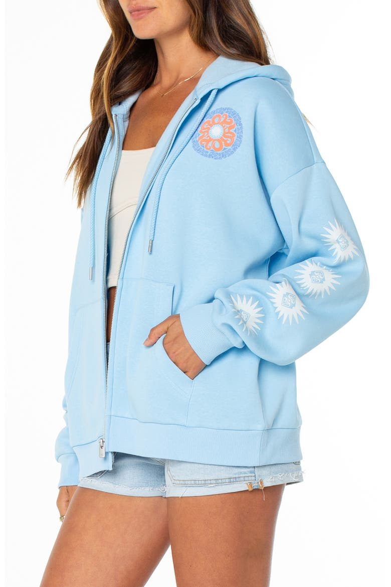 Evening Lineup Full Zip Fleece Graphic Hoodie, Alternate, color, AIRY BLUE