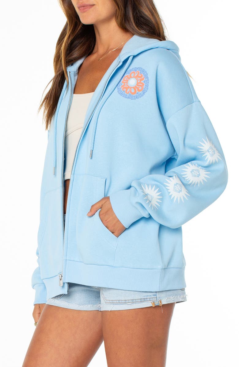 Roxy Evening Lineup Full Zip Fleece Graphic Hoodie, Alternate, color, 