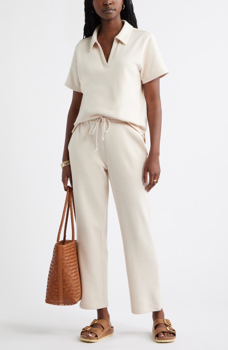 Caslon<sup>®</sup> French Terry Polo, Alternate, color, Beige Shell
