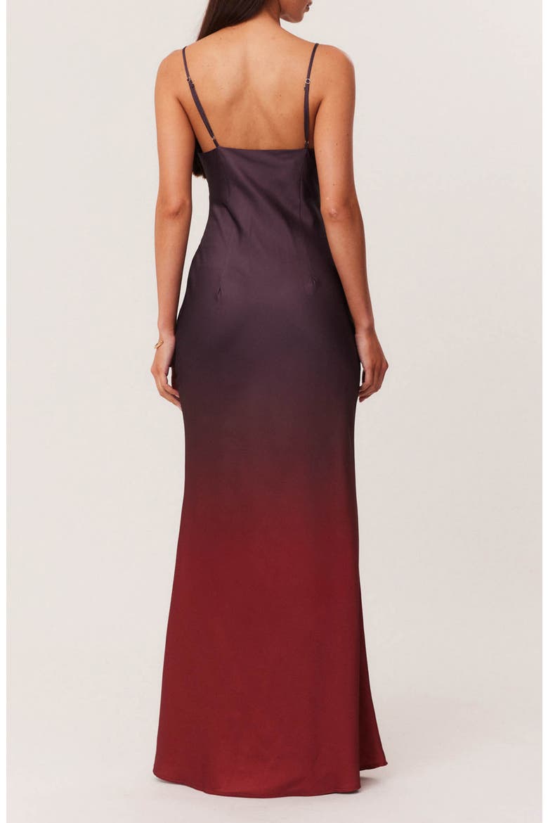 Amaya Ombré Satin Slipdress, Alternate, color, PLUM OMBRE