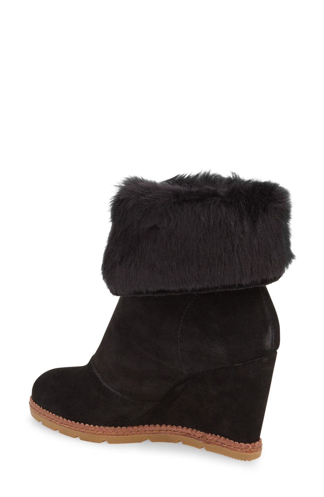 Kate Spade New York kate spade 'stasia' faux shearling wedge bootie, Alternate, color, 