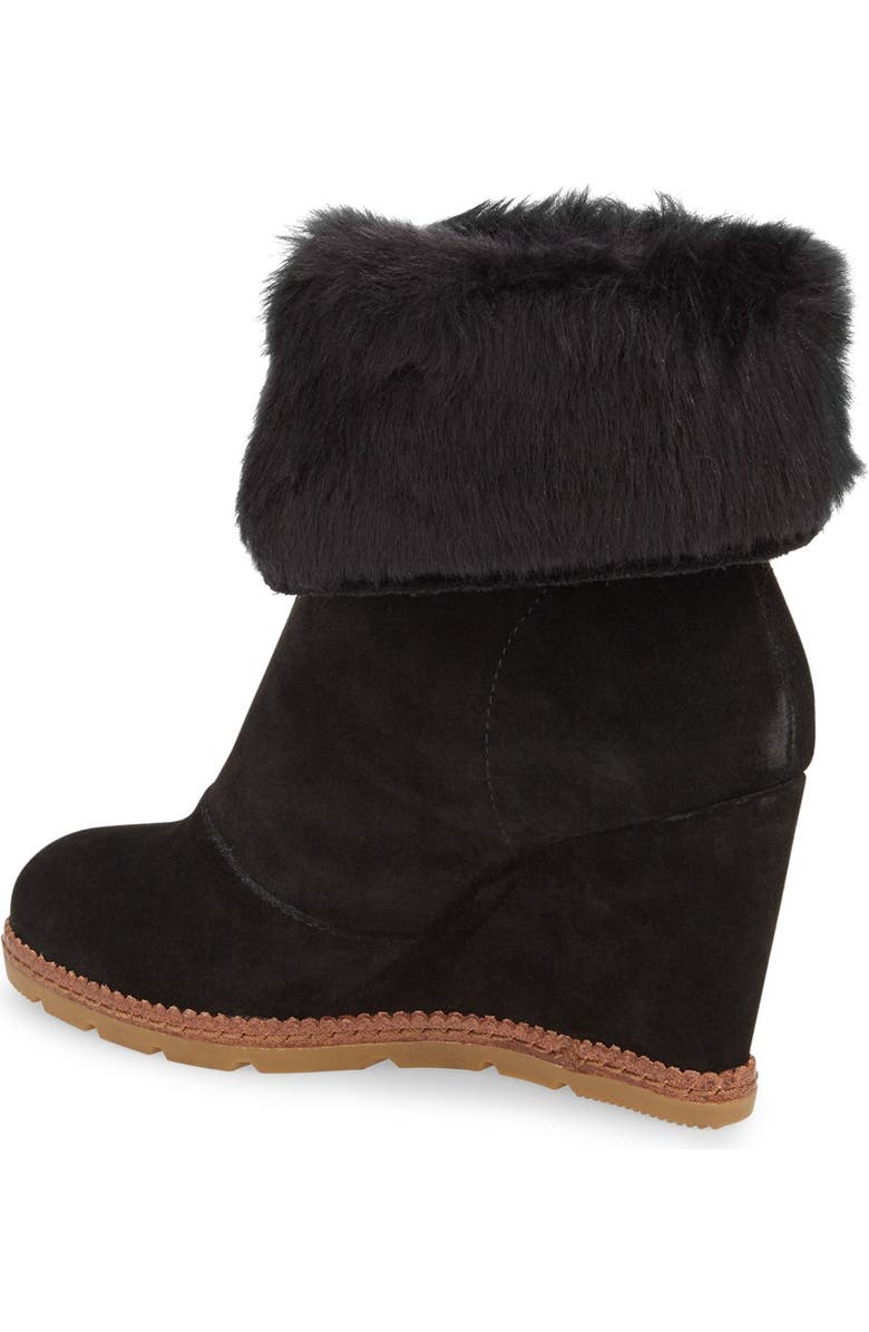 Kate Spade New York kate spade 'stasia' faux shearling wedge bootie, Alternate, color,