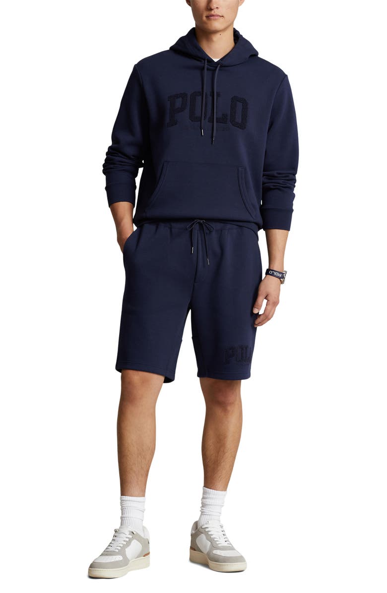 Polo Ralph Lauren Mesh Double Knit Hoodie, Alternate, color, Cruise Navy