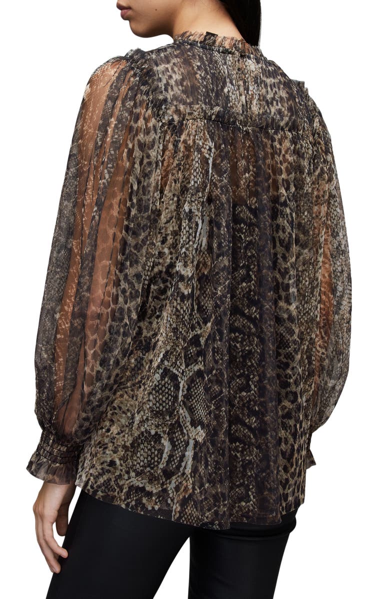 AllSaints Perri Noche Chiffon Blouse, Alternate, color, 