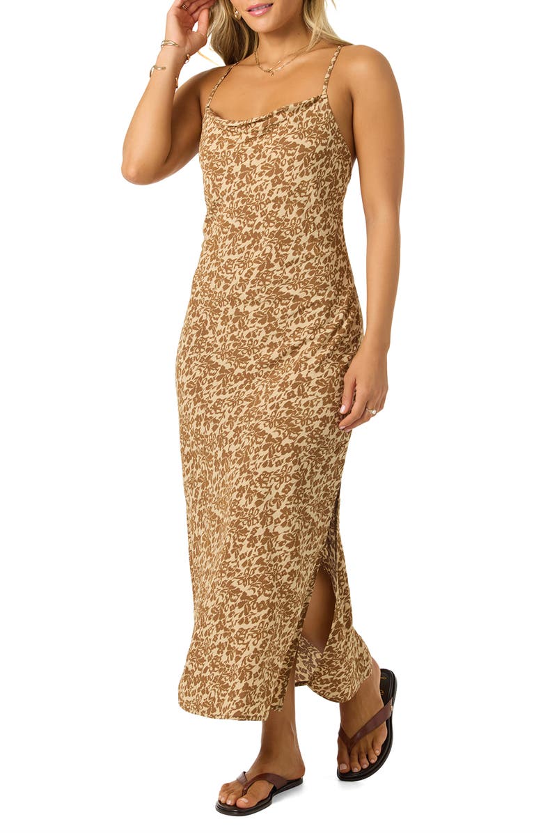 O'Neill Holly Floral Print Maxi Dress, Alternate, color, Warm Sand