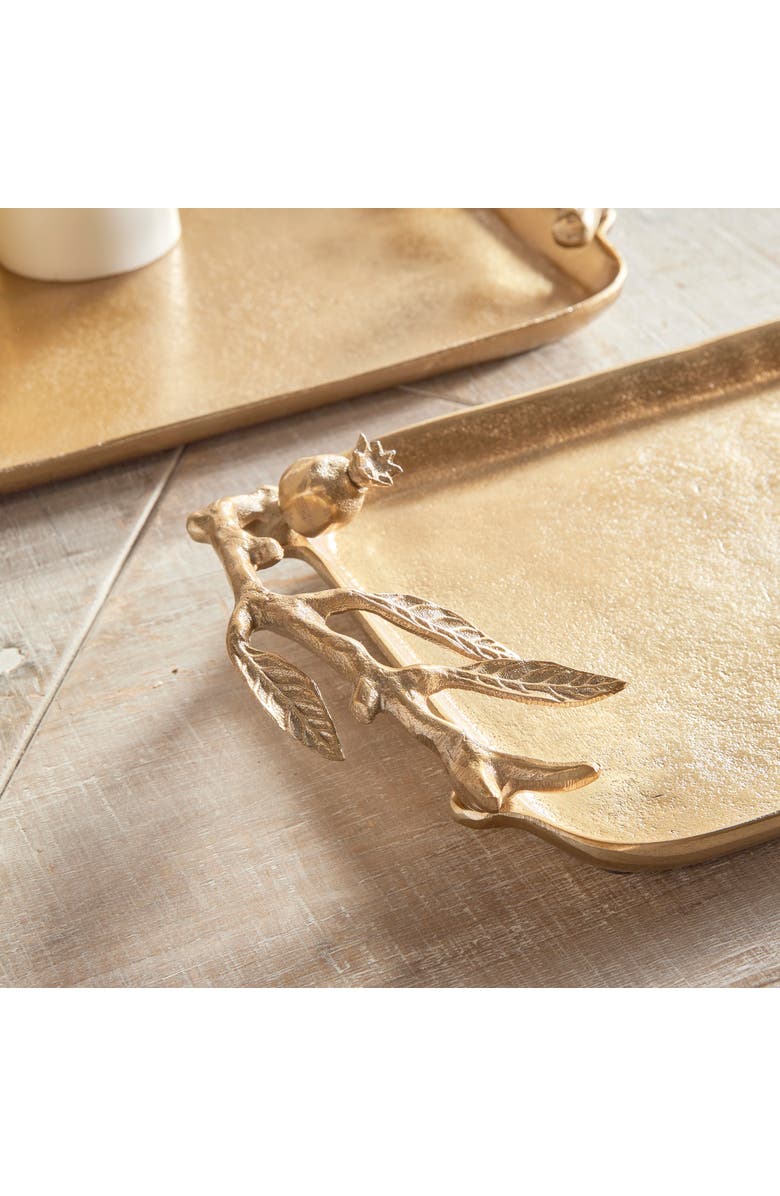 Napa Home & Garden Pomegranate Branch Decorative Trays Set of 2, Alternate, color, Gold