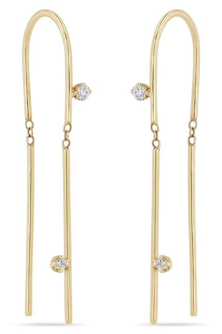 Diamond Wire Threader Earrings, Main, color, 14K YELLOW GOLD
