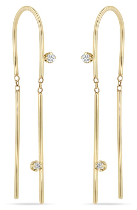 Diamond Wire Threader Earrings