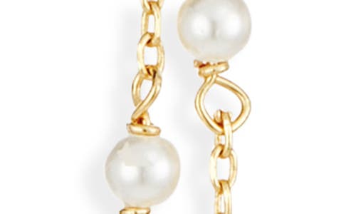 Nordstrom Faux Pearl Station Demi Fine Y-necklace In Gold