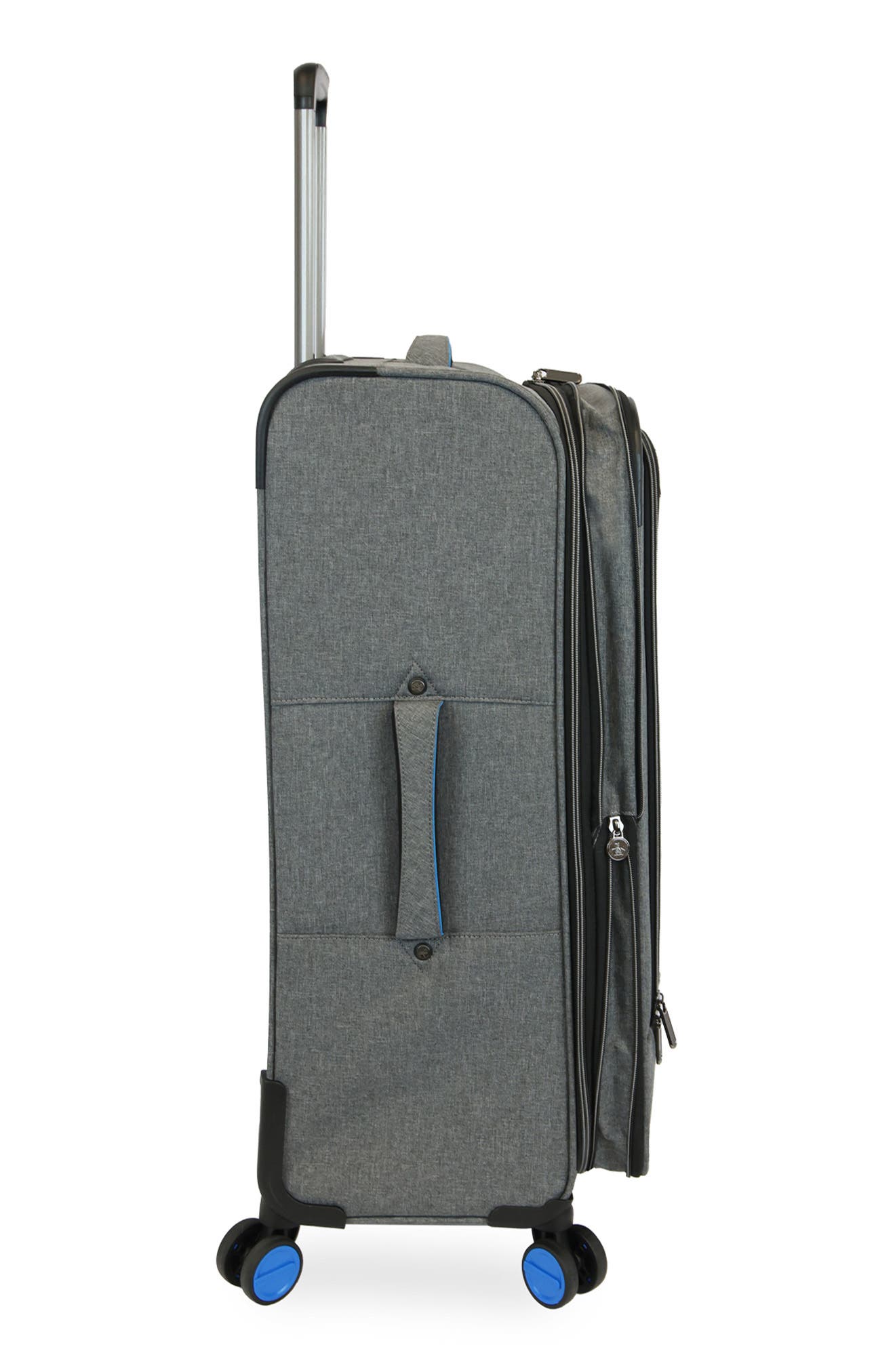 Original Penguin Havenport XL 3-Piece Softside Luggage Set, Alternate, color, Grey Crosshatch/ Blue