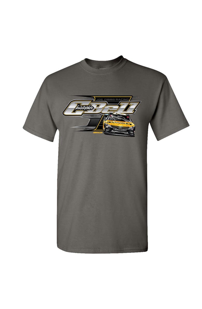 JOE GIBBS RACING TEAM COLLECTION Men's Joe Gibbs Racing Team Collection Charcoal Christopher Bell Car 2-Spot T-Shirt, Alternate, color,