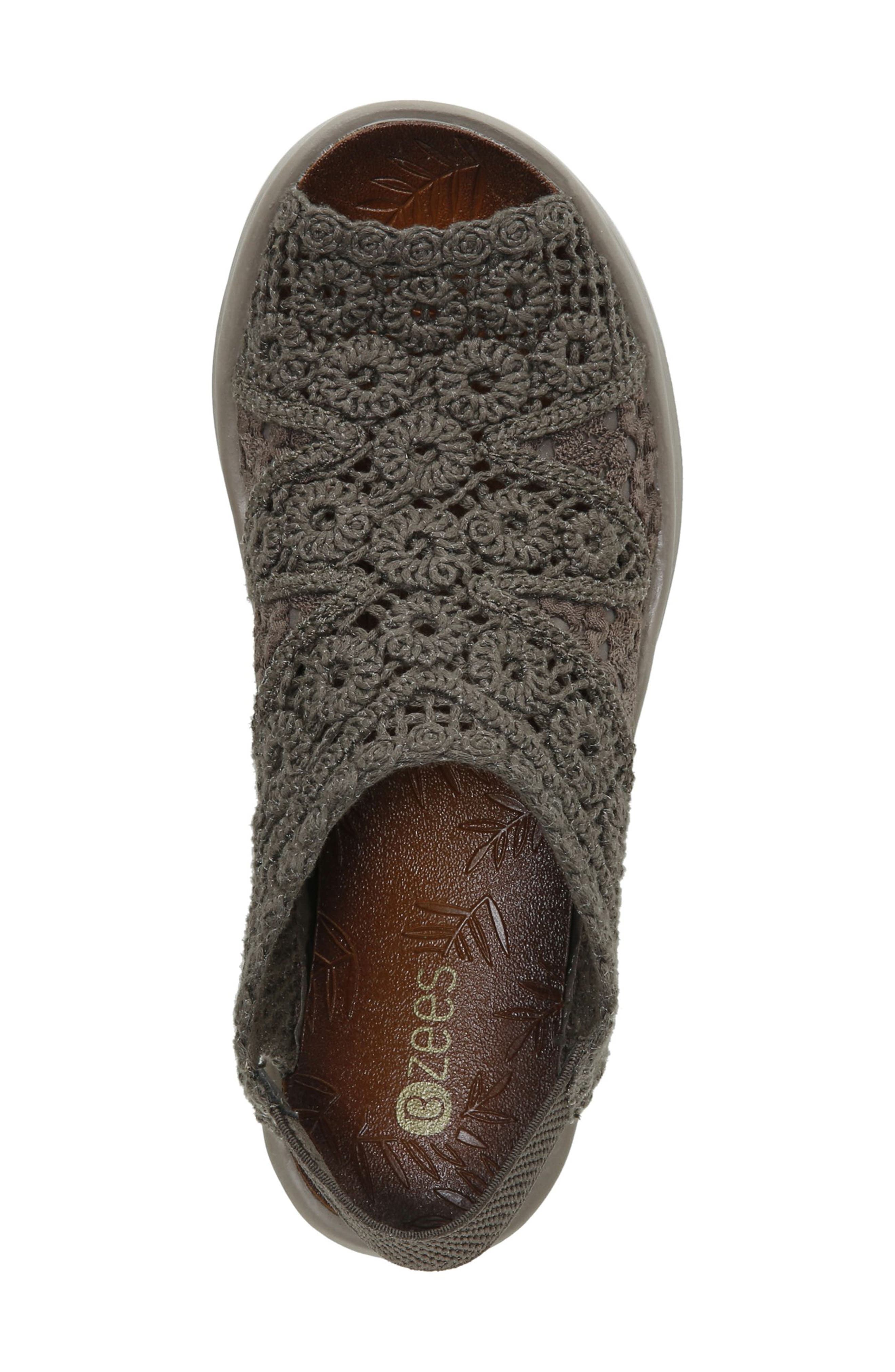 Surprise Crochet Wedge Sandal, Alternate, color, MOREL FABRIC
