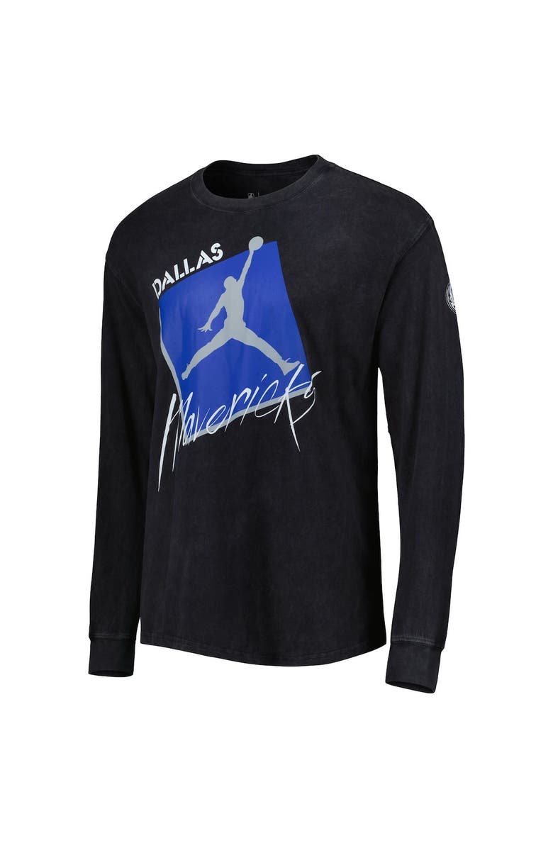 Jordan Brand Men's Jordan Brand Black Dallas Mavericks Courtside Max 90 Vintage Wash Statement Edition Long Sleeve T-Shirt, Alternate, color, Black