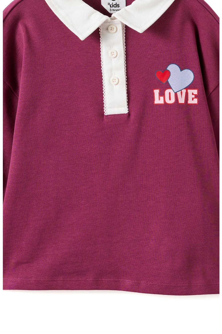 Kid's Rugby Polo, Alternate, color, Berry Jam Love