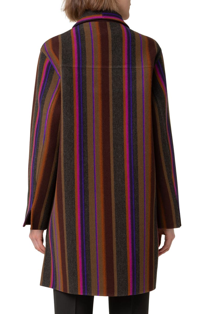 Akris Fabiola Stripe Double Face Wool Coat, Alternate, color,