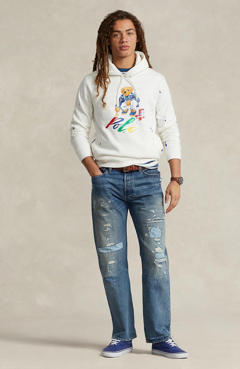 Polo Ralph Lauren Painter Bear Pullover Hoodie, Alternate, color,