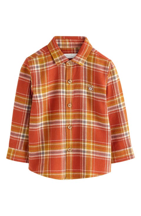 Kids' Bear Emblem Plaid Shirt