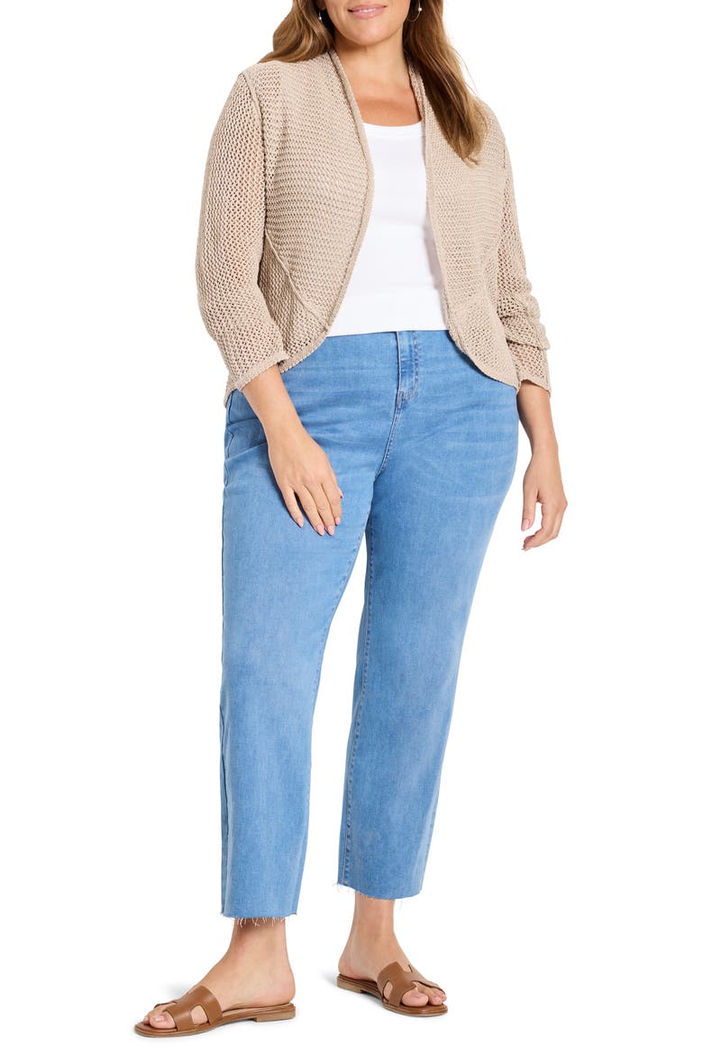 Mesh Cocoon Cardigan, Alternate, color, CHAMOIS
