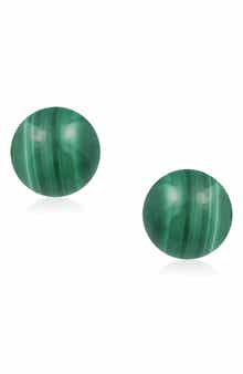 BLING JEWELRY Sterling Silver Semi-Precious Stone 10mm Ball Stud Earrings