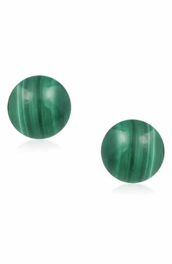 BLING JEWELRY Sterling Silver Semi-Precious Stone 10mm Ball Stud Earrings
