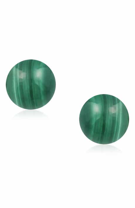 BLING JEWELRY Sterling Silver Semi-Precious Stone 10mm Ball Stud Earrings