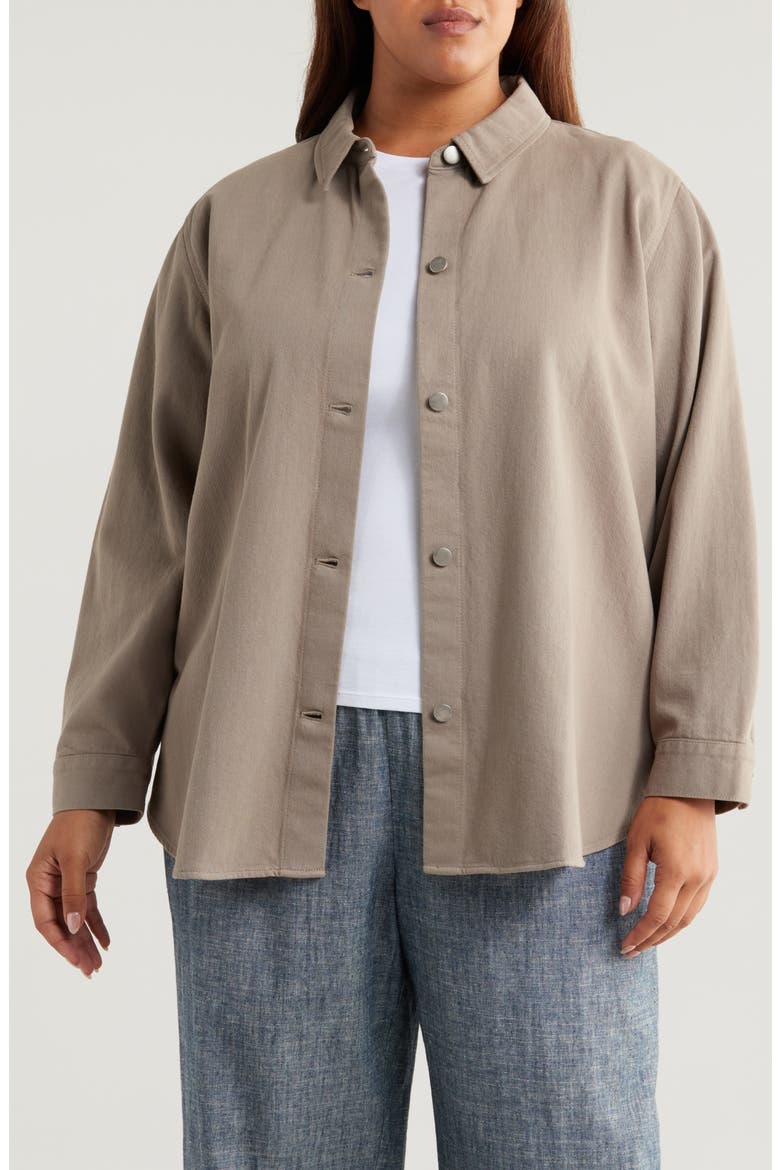 Classic Collar Organic Cotton Shirt Jacket, Main, color, REED