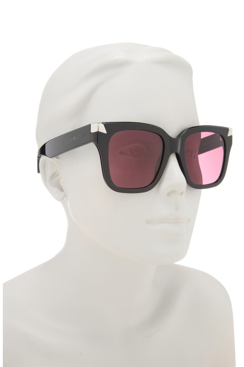 53mm Square Sunglasses, Alternate, color, BLACK BLACK VIOLET