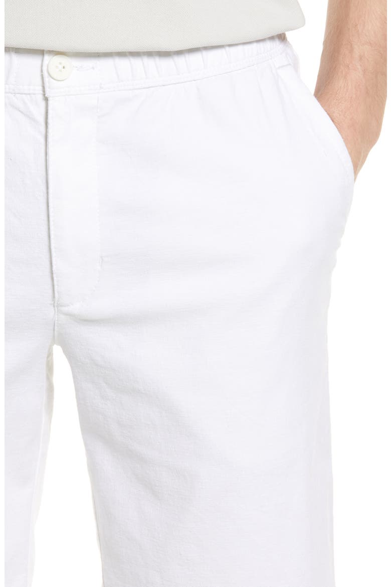 Linen in Paradise Flat Front Shorts, Alternate, color, WHITE